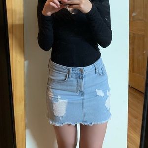 Denim mini skirt